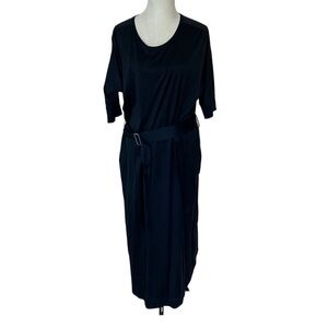 COS Dark Navy Midi Dress with Pockets Sz L